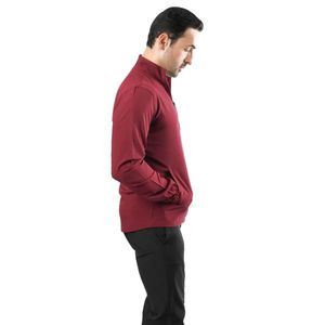 เสื้อแจ็คเก็ตผู้ชายสำหรับเล่นกีฬา สีเบอร์กันดี น้ำหนักเบา กันลม ระบายอากาศได้ดี ซิปเต็มตัว เหมาะสำหรับกีฬา ลำลอง กิจกรรมกลางแจ้ง วิ่ง ออกกำลังกาย - Product Image 4
