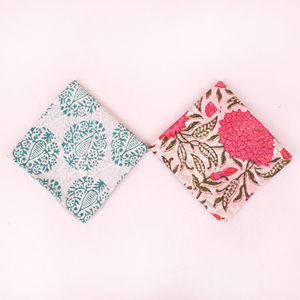 100% Cotton Hand Block Printed Bandana Wristband Unisex Summer Fashion <b>Accessory</b> Craftjaipur Brand Color Blocking Floral - Product Image 3