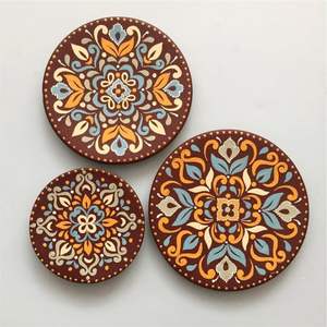 Juego de bandejas de servir redondas de metal esmaltado de lujo con acabado en latón dorado, plato dividido para aperitivos |   Plato Modular de 3 Piezas para Joyería y Frutos Secos - Product Image 6