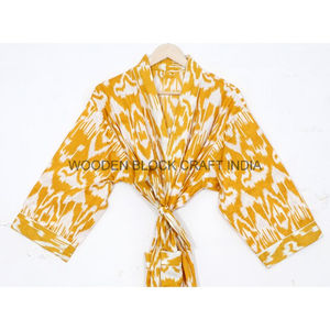 Kimono en coton élégant et décontracté pour femmes - Col en V, manches longues, vêtements de détente et de nuit pour le printemps/l'automne - Product Image 5