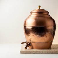 AZ ENTERPRISES Distributeur d'eau décoratif écologique de luxe en cuivre pur à 100 %, qualité alimentaire, réservoir de stockage 5L/7L avec robinet, haute qualité