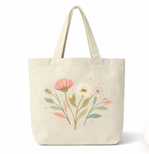 Sac fourre-tout en toile de coton grand format avec logo imprimé personnalisé, motif géométrique, poignée d'épaule, poche et design sur mesure - Product Image 3