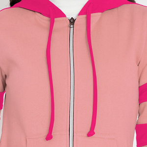 Fabricants OEM de sweats à capuche zippés avec des rayures contrastées, design en polaire, impression personnalisée - Product Image 6