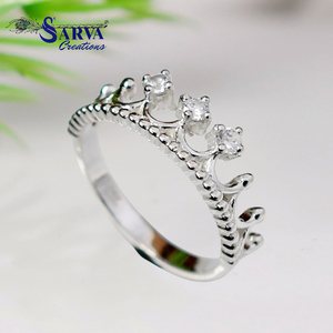 Bague Couronne de Luxe en Argent Sterling 925 Sertie de Moissanite Scintillante Style Princesse Élégante pour Femme Mariage Fiançailles - Product Image 4