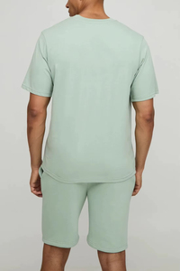 Conjunto de Verano Casual para Hombre, Diseño 2026, Camiseta y Pantalones Cortos de Algodón con Logotipo Personalizado, Venta al Por Mayor - Product Image 6