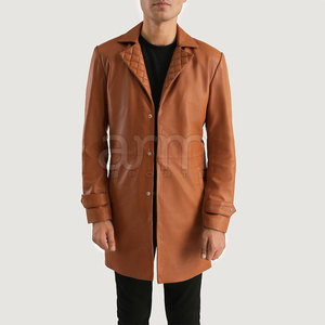 New Fashion Leather <b>Coat</b> Top Quality Best Material Made In Pakistan Wholesale Price Men Leather <b>Long</b> <b>Coat</b> - Product Image 4