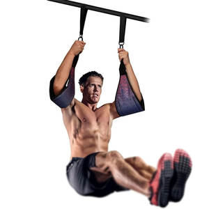 Sangles abdominales antidérapantes en polyester/nylon de haute qualité pour exercices de levage des jambes et musculation – Légères et réglables - Product Image 2