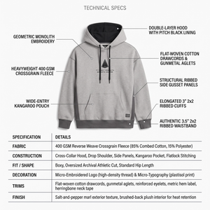 Sweat à capuche épais 400 GSM en molleton 85% coton, coupe oversize et carrée, épaules tombantes, streetwear homme, vierge, personnalisable OEM - Product Image 5