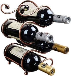 Porte-vin en métal sur pied en aluminium, prix abordable, étagère à vin en métal, étagères de salle à manger, porte-vin de table - Product Image 6