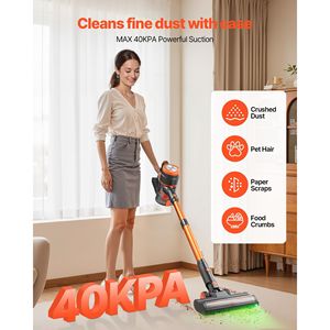 Cordless 40KPA Max ventosa aspirapolvere schermo a LED leggero palmare per casa tappeto peli di animali domestici - Product Image 2