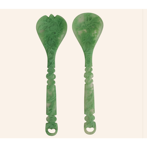 Designer Flow Resin Salad <b>Server</b> Sustainable Food Safe Resin Salad Spoon Set Kitchen Utensils Elegant Resin Cutlery Tableware - Product Image 1