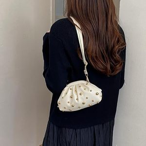 Women's Custom Brand for Rhinestone Shoulder Bag Pleated Crossbody Purse Chain Strap Fashion <b>Handbag</b> for Party - Product Image 5