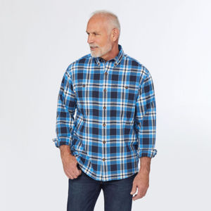 <b>Wool</b>/Cotton <b>Men's</b> Classic Plaid Flannel Streetwear Fashion Tops Long Sleeve Button-down Breathable Autumn Everyday - Product Image 2