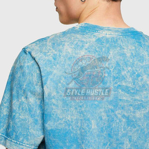 Camiseta al por mayor con logo personalizado impreso, lavada al ácido, para hombre, manga corta, uso casual, 100% algodón, corte holgado, camiseta lavada al ácido. - Product Image 4