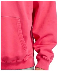 Men's Gradient <b>Pink</b> <b>Hoodie</b> Regular Fit Cotton French Terry Casual Winter Wear Front Logo Breathable - Product Image 5