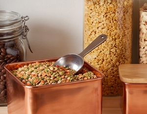 Contenedores de Almacenamiento de Especias de 2 Niveles con Tapa de Madera y Diseño Cuadrado de Cobre, Perfectos para la Organización de Utensilios de Cocina Rústicos - Product Image 2