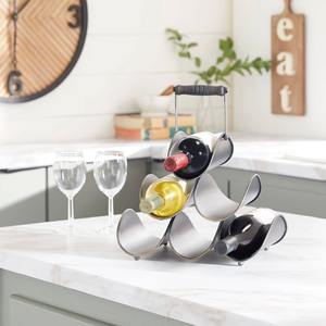 Exhibidor de Vino de Metal y Madera con Acabado Galvanizado para Decoración de Encimera de Cocina - Product Image 4