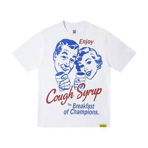 Camiseta Unisex Vintage con Estampado Gráfico Pop Art, Diseño Divertido con Eslogan de Jarabe para la Tos, Algodón Suave, Estilo Casual Oversize - Product Image 2