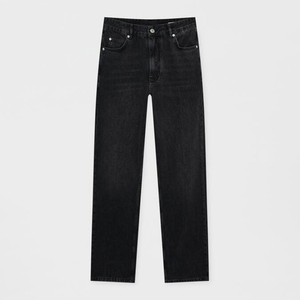 New 2025 Designer Men's Straight <b>Jeans</b> Breathable Eco-Friendly High Street Style Denim Pants Black Color - Product Image 1