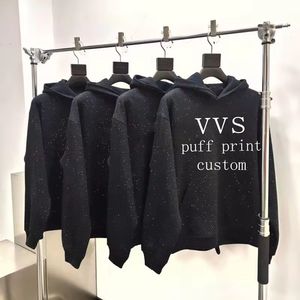 Sweat-shirt à capuche pour homme 100% coton 450G, épais, surdimensionné, en polaire pour l'hiver, streetwear sportif, impression en relief, design VVS de haute qualité - Product Image 1