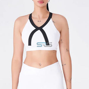 Sujetador Deportivo de Yoga para Mujer, Transpirable, con Logotipo Frontal en Malla, Soporte Medio, Sin Costuras, para Gimnasio y Fitness - Product Image 6