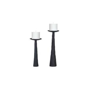 Ensemble de 2 bougeoirs noirs hauts pour décoration intérieure - Product Image 2