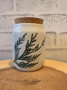 Boîte de rangement à motif de feuilles botaniques, couvercle hermétique en liège, étanchéité à l'humidité, finition lisse, organisateur de cuisine élégant - Product Image 5