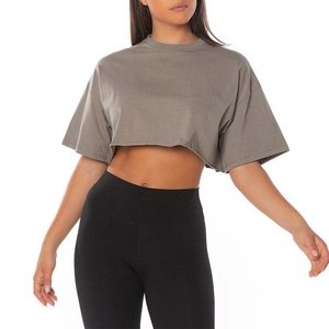 Camiseta Corta Personalizada con Logo Estampado para Mujer, Estilo Urbano, Manga Corta, Cuello Redondo, Ajuste Holgado, Jersey, Primavera Verano, 100% Algodón - Product Image 3