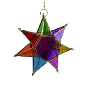 Lanterne suspendue étoilée colorée, la meilleure lanterne décorative multicolore pour jardin, décoration festive d'intérieur en verre - Product Image 4