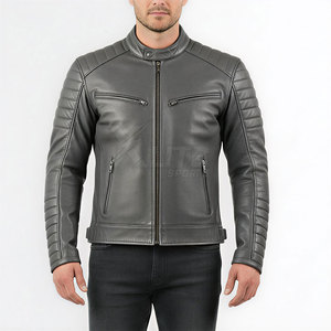 Veste de moto tendance, imperméable, coupe-vent, respirante, de haute qualité, pour homme, en cuir véritable, durable, confortable, coupe régulière, toutes tailles - Product Image 3