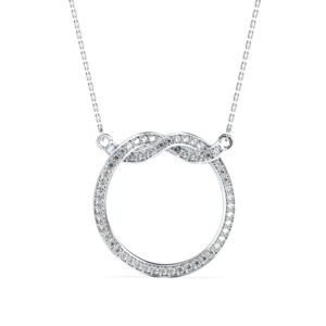 Este collar con colgante de moissanita en forma de círculo infinito de plata 925 es un regalo de aniversario de lujo para mujeres elegantes. - Product Image 3