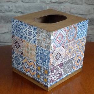 Boîte à mouchoirs en bois de pin imprimé, légère, pour le stockage d'artisanat et de loisirs créatifs, vente en gros - Product Image 3