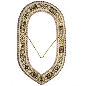Collier de chaîne Grand Officers Blue Lodge - Plaqué or sur velours blanc - Product Image 1