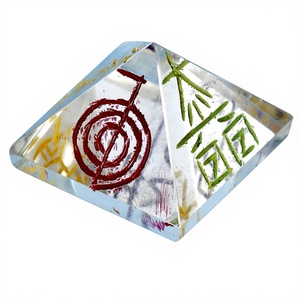 Wholesale Jilani Handmade High Quality <b>Crystal</b> Quartz Pyramid Reiki <b>Set</b> Sanskrit Letter Engraved Gemstone Gujarat Art - Product Image 1