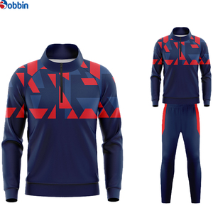 Trajes de fútbol personalizados de gran venta con logo, ropa deportiva con cremallera de un cuarto, sudaderas que mantienen el calor, ropa de entrenamiento para equipos de fútbol, chándales. - Product Image 5