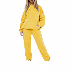 Conjunto de Ropa Urbana con Capucha para Mujer, Totalmente Personalizado, Liso, Teñido, 100% Algodón Canvas, para Uso Diario, con Logotipo - Product Image 4