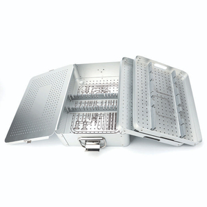 ถาดใส่เครื่องมือฆ่าเชื้อสแตนเลสพร้อมฝาปิด กล่องผ่าตัดแบบมีรูพรุน กล่องออโตเคลฟ CE OEM - Product Image 6