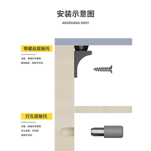 Movable Wooden Board Support Bracket with Glass Shelf for <b>Wardrobe</b> Partition Furniture Cabinet <b>Hardware</b> Accessories Nail Fixing - Product Image 3