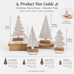 Vintage Distressed <b>White</b> Wooden <b>Christmas</b> <b>Tree</b> Set Hand Carved Rustic Tabletop Pine <b>Tree</b> Figurine Farmhouse Xmas <b>Decor</b> - Product Image 2