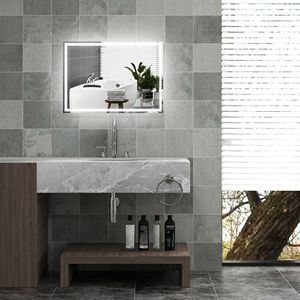 Specchio da Bagno LED Retroilluminato con Controllo Touch, Impermeabile, Rettangolare, Forma Personalizzabile - Product Image 2