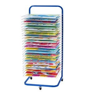 Moderno Espositore per Asciugatura di Arte e Vernici con 25 Ripiani, 17 X 13 X 39,4 Pollici, in Acciaio al Carbonio con Ruote Bloccabili e Ripiani Rimovibili - Product Image 5