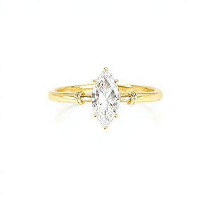 Bague en or massif 18 carats avec diamant de laboratoire taille brillant rond, couleur D, certifiée IGI – Bijou tendance pour femme, idéal pour fiançailles et mariage - Product Image 1