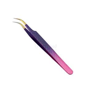 Pinzas Profesionales Curvas para Extensión de Pestañas Deep Purple, Pinzas de Volumen para Pestañas, Equipo de Alta Precisión para Artistas - Product Image 1