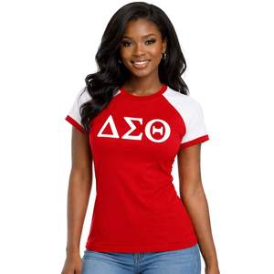 Chemise Premium Delta Sigma Theta Crimson pour Femmes, Coupe Confortable, Haute Qualité, Vêtements de Sororité Grecque, Tenue Décontractée - Product Image 1