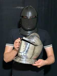 Casque d'armure de croisé médiéval portable, costume de cosplay de la Renaissance, casque de templier - Product Image 5