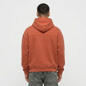 Sudadera con Capucha para Hombre, Estilo Vintage, Color Naranja Oxidado, Talla Grande, Felpa Gruesa, Estilo Casual Urbano - Product Image 5