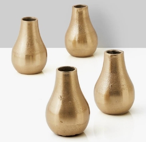 Ensemble de vases à fleurs en métal finition or, style moderne minimaliste, petits pots décoratifs pour table, trio de bouteilles décoratives, décoration d'intérieur, vente en gros - Product Image 2