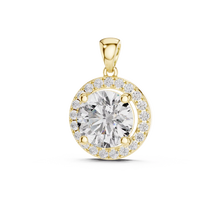 Pendentif Moissanite taille brillant 3,2 carats avec halo, plaqué or rose, en argent sterling 925, forme fleur, sertissage griffe, bijou tendance