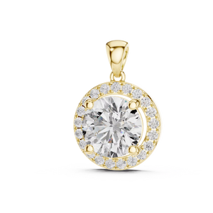 Pendentif Moissanite taille brillant 3,2 carats avec halo, plaqué or rose, en argent sterling 925, forme fleur, sertissage griffe, bijou tendance - Product Image 2
