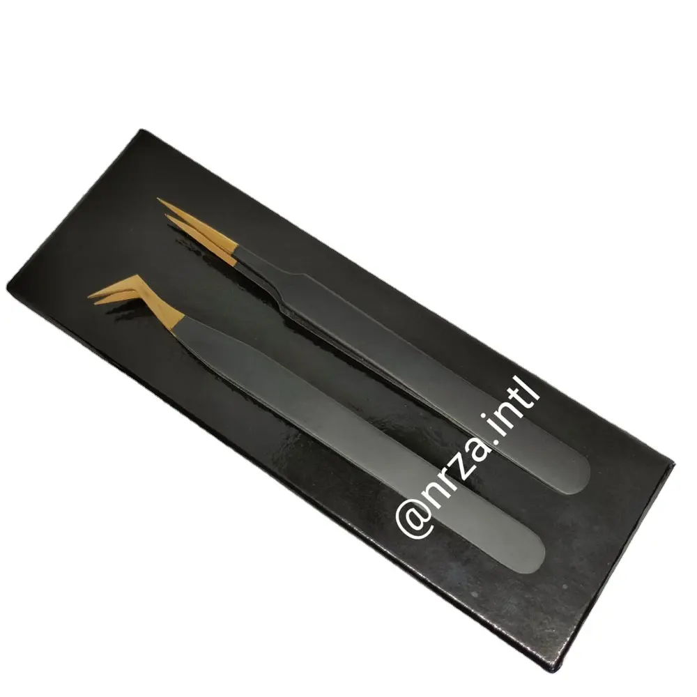 Wholesale All Types of Eyelash Tweezers Stainless Steel Straight/Curved Tweezers for Russian Volume Eyelash Extension